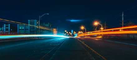 uk roads at night